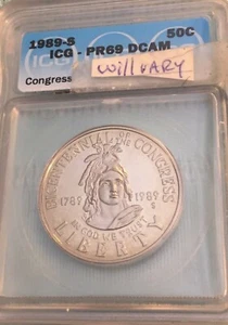 1989 S 50c Commemorative (Congress), ICG PR69DCAM - Picture 1 of 9