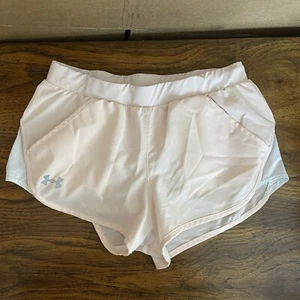 Under Armour Running Shorts Womens M Lined Fitted Heat Gear Pale-Pink - Picture 1 of 11