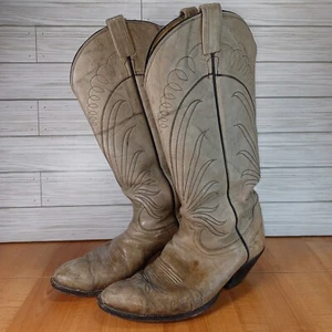 Vtg tony Lama boots Women 9D leather El Paso Biltrite Marbled black label Rodeo - Picture 1 of 24