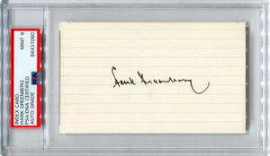 Hank Greenberg Autographed Index Card PSA Auto Grade 9 - Detroit Tigers - Picture 1 of 1