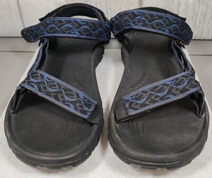 Teva Mens Hurricane 1093379 Hook And Loop Blue Black Sport Sandals Size US 9 - Picture 1 of 8