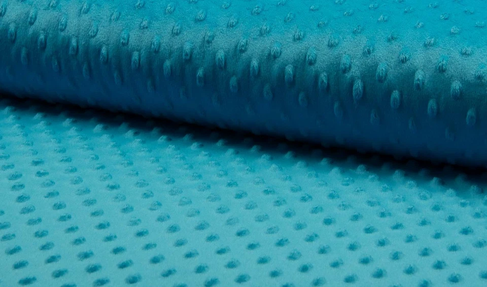 Luxury Supersoft DIMPLE Cuddle Soft Fleece Fabric Material - TURQUOISE BLUE - Image 1 of 1