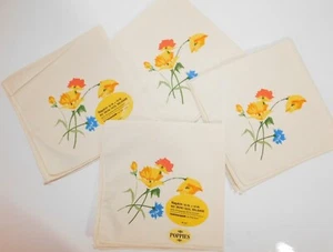 VTG TASTEMAKER by STEVENS Napkin Set of 4 POPPIES Floral pattern 16"x16" NEW NOS - Picture 1 of 6