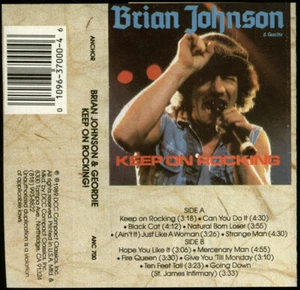 BRIAN JOHNSON & GEORDIE - Keep On Rocking - 1989 Cassette / AC-DC / Hard Rock - Picture 1 of 1