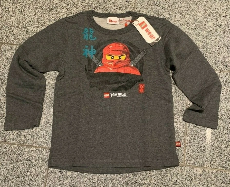 Lego Wear Ninjago Sweatshirt Pulli Langarmshirt Silas604 grau