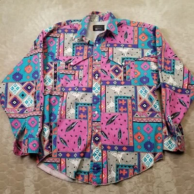 Cepillo Popper De Colección Panhandle Delgado Abotonable Brillante Geométrico Vaca Occidental Calavera Lg Foto 1 de 4