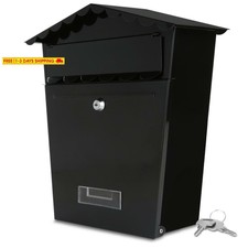 Serenelife Wall Mount Lockable Mailbox - Outdoor Galvanized Metal Key Large Capa