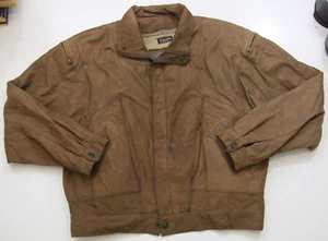 Adventure Bound Brown Leather Jacket Coat Zip Up Long Sleeve Large Lined FRB17 - Picture 1 of 5