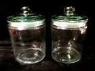 NWOT 2 PC SET of CLEAR and GREEN TINTED GLASS CANISTERS w/AIRTIGHT  LIDS