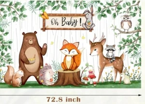 Banner Woodland Animals Baby Shower "Oh Baby" - Picture 1 of 9