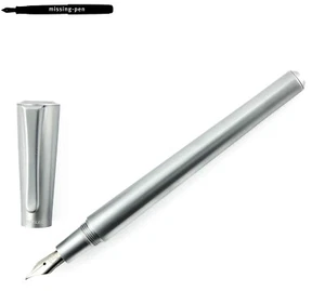 Pelikan P72 Pharo Fountain Pen in Brushed Steel Silver with M-nib (2001 - 2009) - Picture 1 of 8