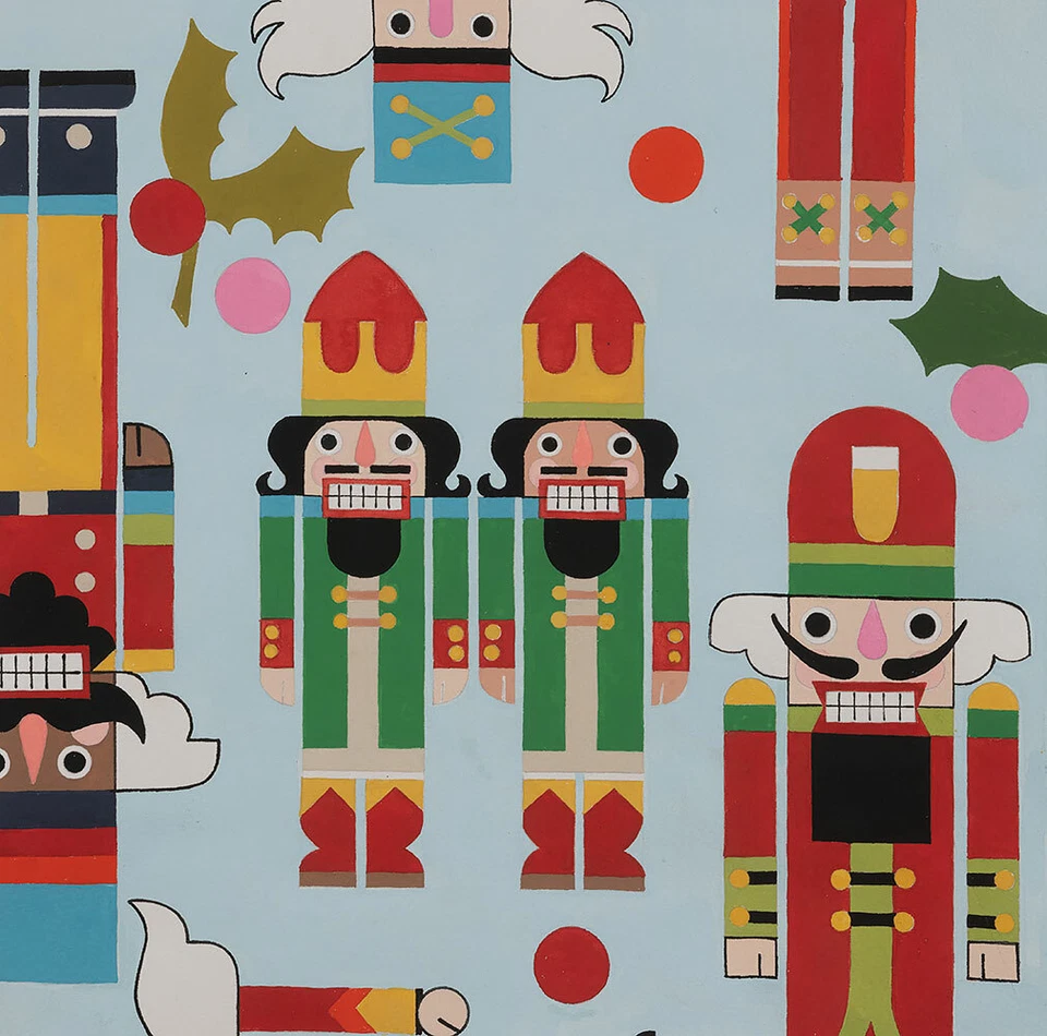 Alexander Henry Nutcracker Noel Ice Blue Cotton Fabric by Yard - Image 1 of 1