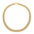 18k yellow gold multi-strand 5 ropes wires braided necklace 9 mm wide, 18" long