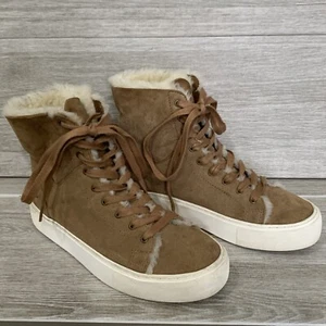 UGG Beven Trainers Womens 8 Chestnut Lace Up Athletic High Top Ankle Brown - Picture 1 of 12