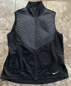 Nike Vest Black Thermore Quilted Puffer Running Full Zip Women’s Size XL - NEW! - Picture 1 of 3