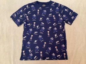 Polo Ralph Lauren Bear Tshirt Large Boys 14/16 Navy Blue - Picture 1 of 4