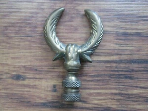 Vintage Brass Lamp Finial with Wreath & Hand Decoration 2 3/4" H x 1 7/8" W - Picture 1 of 4