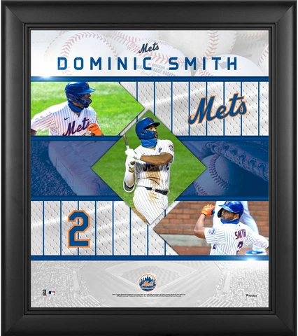 Domonic Smith New York Mets Framed 15x17 Stitched Stars Collage Cover