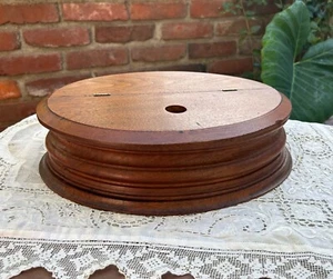 Antiguo soporte de hilo de nogal victoriano cinta hecha a mano madera uñas pátina ovalada - Imagen 1 de 11