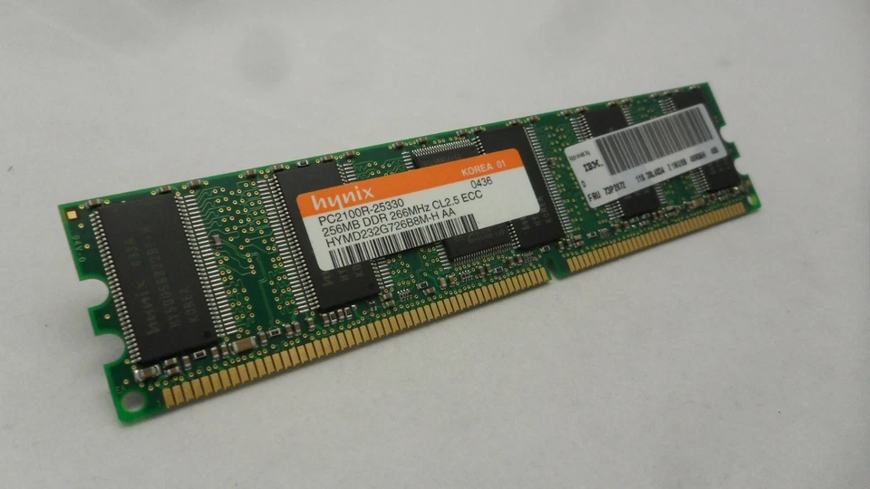 IBM Memory 256MB PC2100 DDR-266MHz ECC Registered CL2.5 DIMM0 73P2872 - Image 1 of 3