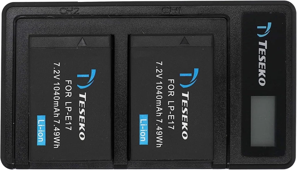 Teseko Power Battery (2-Pack) and Dual Charger for Canon LP-E17 - Image 1 of 4