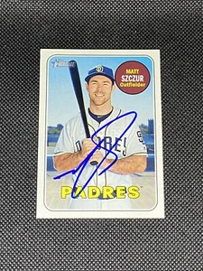Matt Szczur San Diego Padres Signed Auto 2018 Topps Heritage Card #528 ~ COA - Bild 1 von 3