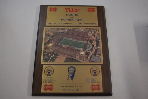 University of Illinois Plaque 1984 Football Rose Bowl Fighting Illini Vintage Cover