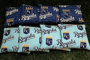 Cornhole Bean Bags Set of 8 ACA Regulation Bags KANSAS CITY ROYALS - Picture 1 of 2