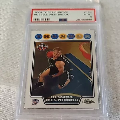 Russell Westbrook 2008 Topps Chrome Rookie Card RC #184 PSA 9  - Image 1 of 2
