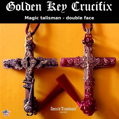 Cruz Rosacruz Crucifijo Collar Colgante Amuleto Talismán Mágico Colgante Joya Foto 1 de 4