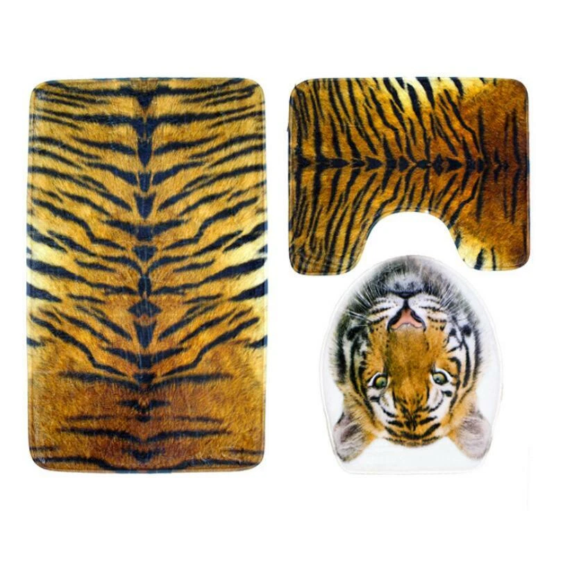 Badematte Badvorleger Badgarnitur Tigermuster Badteppiche WC-Vorleger Sets - Bild 1 von 4
