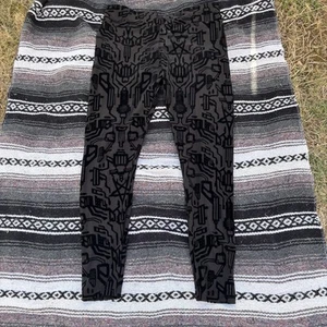NWT KILLSTAR BLACK LULZ CYBERPUNK VELVET LEGGINGS FULL LENGTH SIZE XXL GOTH - Picture 1 of 5