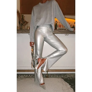 Show Me Your Mumu Nashville Schlaghose zum Überziehen Silber Kunstleder S Neu mit Etikett - Bild 1 von 8