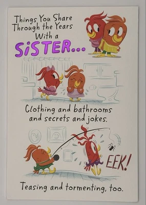 TARJETA DE FELICITACIÓN HERMANA FELIZ CUMPLEAÑOS BONO HERMANO/TARJETA GRANDE DE 3 PÁGINAS/POP UP Foto 1 de 3