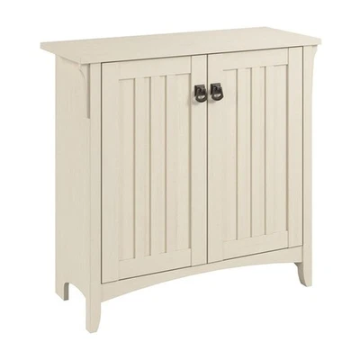 Salinas Small Storage Cabinet with Doors and Shelves in Antique White, 2 Door - Image 1 of 4