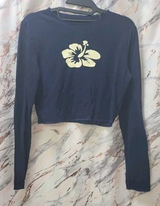 hibiscus crop top shirt - Picture 1 of 2