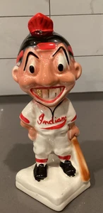 RARE Cleveland Indians Chief Wahoo GOLD Tooth Stanford Pottery Bank Vtg 40's - Picture 1 of 6