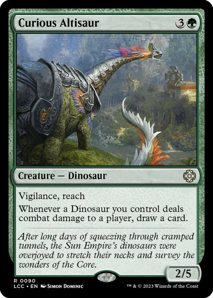 Curious Altisaur R Commander: The Lost Caverns of Ixalan Creature Dinosaur 90 - Image 1 of 1