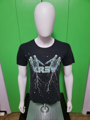 Camiseta De Colección Krew Skateboarding M Black Lightning Hands Wizard *RARA* Foto 1 de 4