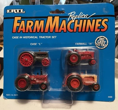 ERTL Farm Machines Case IH Conjunto Histórico ESTUCHE L, Farmall H, WD-9, ESTUCHE 600 1/64 Foto 1 de 4