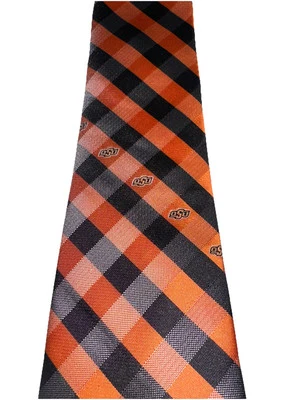 Corbata para hombre Oklahoma State logotipo universidad cuadros regalo corbata Foto 1 de 4