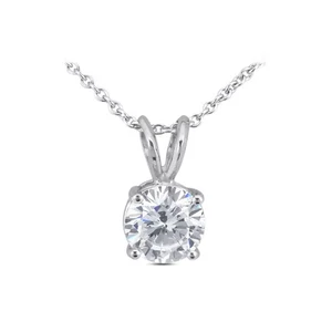 4.37ct F-SI3 Round Natural Certified Diamond 950 Plat. Classic Solitaire Pendant - Picture 1 of 2