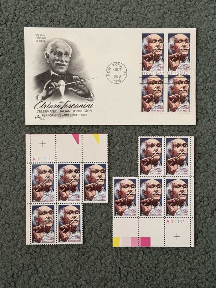 Arturo Toscanini - Scott 2411 - First Day Issue FDC plus 10 stamps! - Image 1 of 1