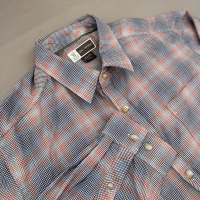 ExOfficio Shirt Mens Large Blue Red Plaid Insect Shield Repellent Bugs Away - Image 1 of 4