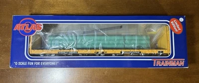 Vagón plano de mampara Atlas O Trainman con carga de tubería #20017225, edición limitada, ¡nuevo en caja!! Foto 1 de 4
