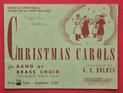 Villancicos Corneta Trompeta Partituras Banda Coro de Latón 2da Parte B 1941 Usado en Excelente Condición Foto 1 de 4