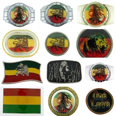 12 Pc LOT Rastafarian Lion Judah Marijuana Leaf  CLOSEOUT Belt Buckle Wholesale  - Image 1 of 4