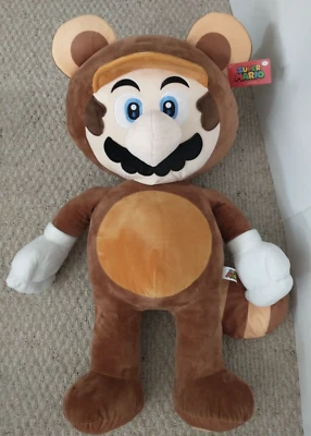 Nintendo Mario Bros TANOOKI RACCOON Jumbo 34" Peluche Videojuego Juguete LIMPIO Foto 1 de 4