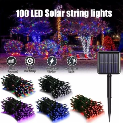 Solar Fairy Lights Outdoor String Lights Christmas LED Waterproof Garden Decor - Image 1 of 4