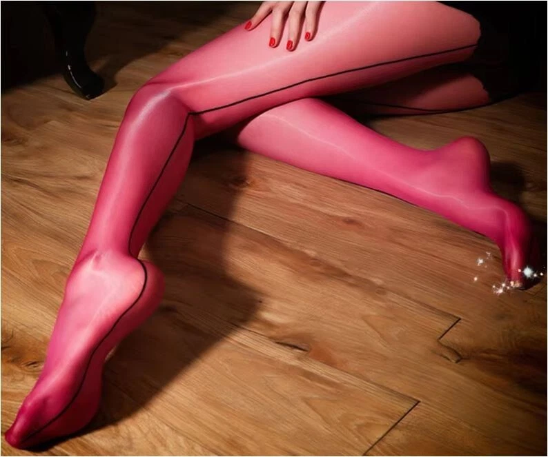 Ouvert-Strumpfhose  Gr.: S/M  36-40 Beige  56,3% Nylon 43,7% Fuchsia mit Naht - Bild 1 von 1